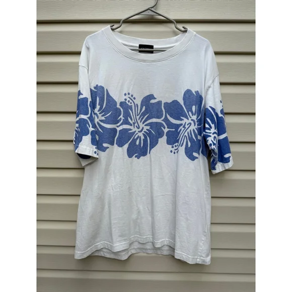 Free People The Bureau Hibiscus Tee Shirt Size Large Oversized Floral Graphic - Picture 2 of 7